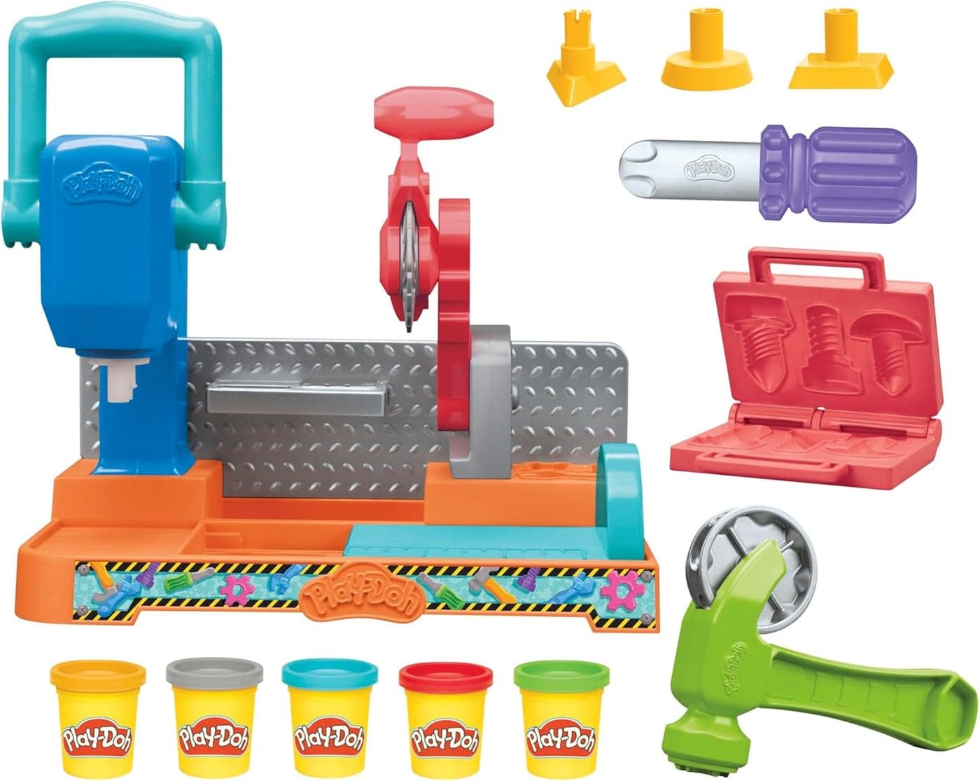 0Stamp & Saw Tool Bench Playset - Creative Construction Toys for Kids 3 Years & Up