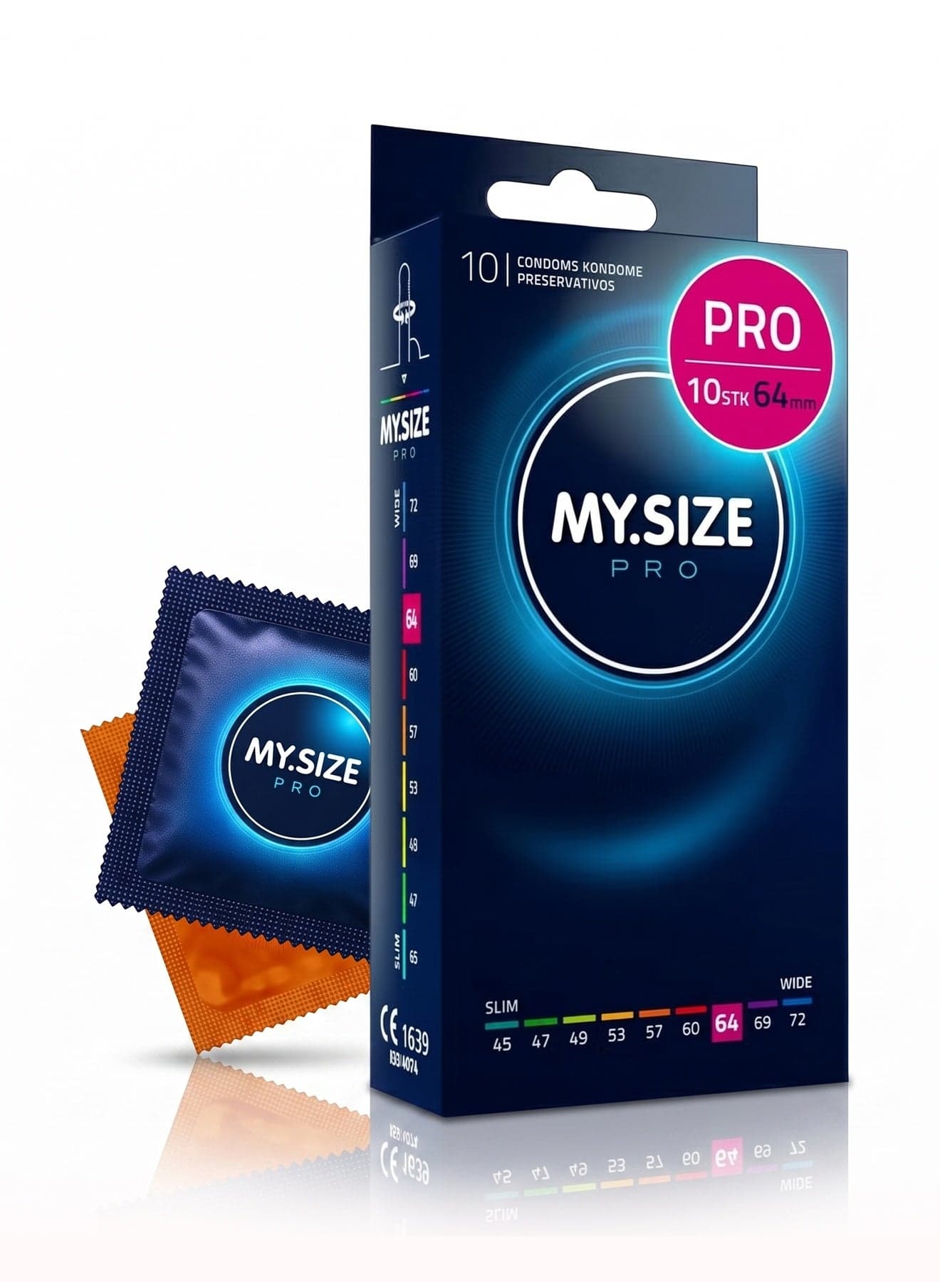 Ultra Thin Condoms 10 Pieces (64 Size) – Odorless, Long Lasting, Sustainable, Premium Quality for Maximum Comfort, Pleasure, and Sexual Health – Proper Fit Reduces Risks and Enhances Protection – Latex Men Condoms Available in Multiple Sizes (45 to 72)