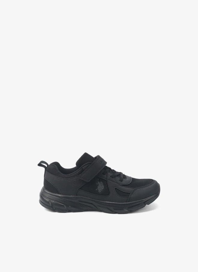 Kids' Black Velcro Strap Sneakers Shoes - Comfy, Cushioned Sole for All-Day Play!