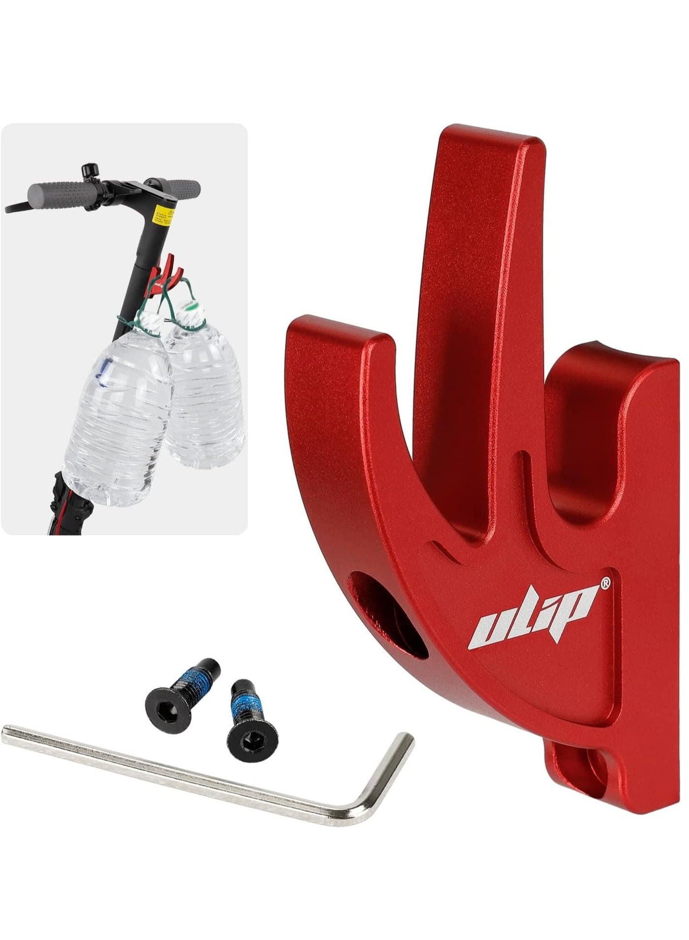 Scooter Double Front Hook Aluminum Carrying Hook Handy Hanger Hook For Scooter With M5 Screws For Xiaomi M365 Pro Mi3 1S Scooters Red