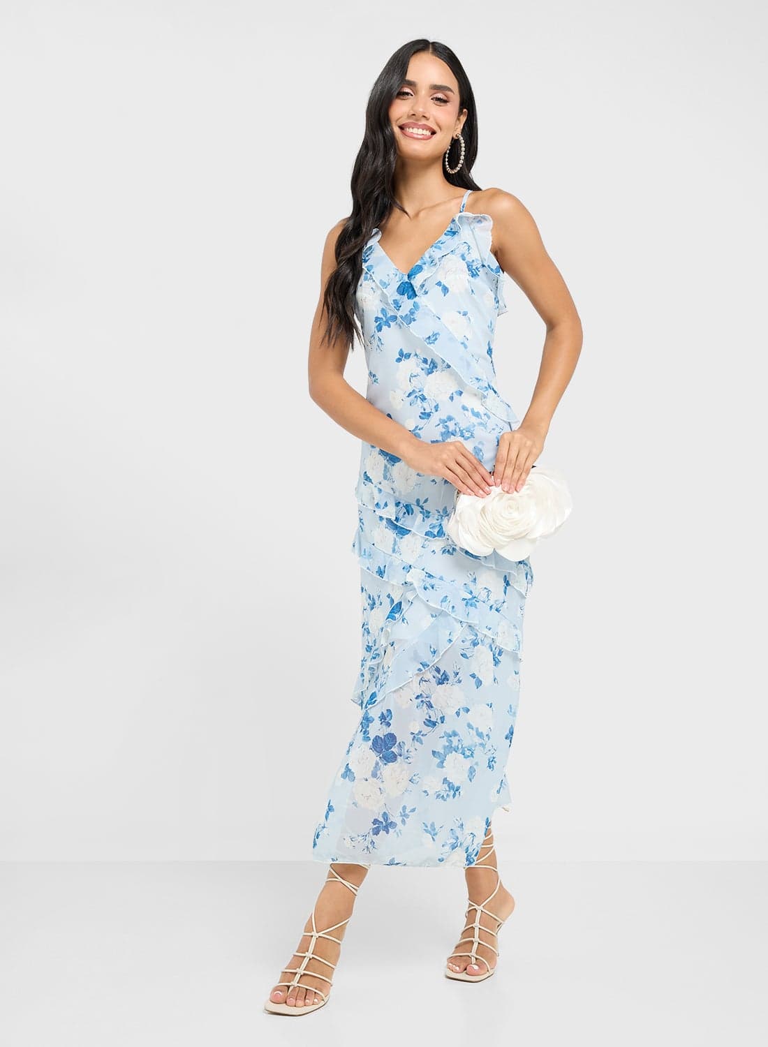 Floral Ruffle Midi Dress