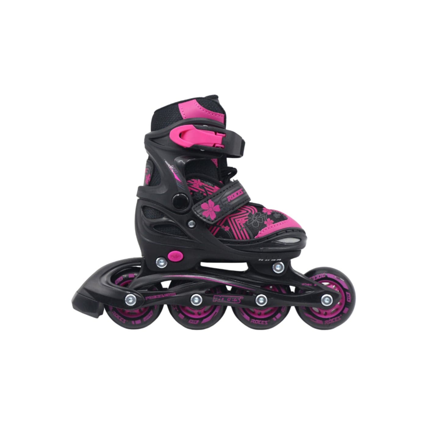 Roces JOKEY Inline Skates for Kids – Black/Pink EU 38–41 | Adjustable Roller Skates with Anatomical Padding, ABEC 3 Bearings & 72mm 82A Wheels (400846/00002-38)