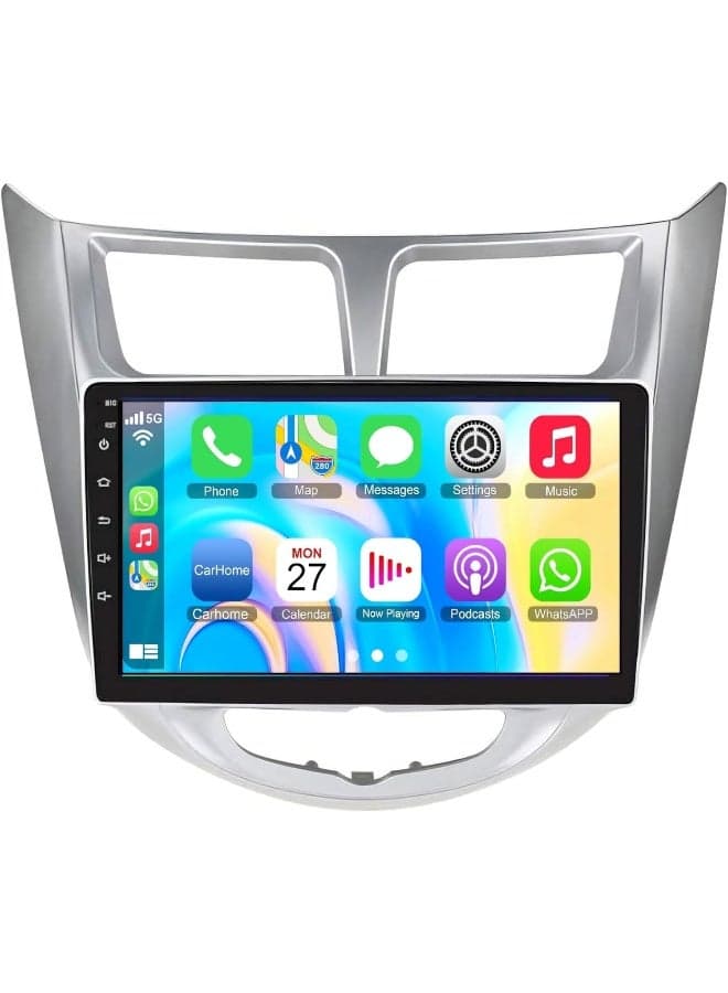 Fit Hyundai ACCENT Car Stereo Accent Android Screen 2012-2017 With Apple Carplay Android Auto Wireless WiFi DSP FM&AM BT AHD Camera Included Fast QLED (2+32GB Carplay 4CORE)