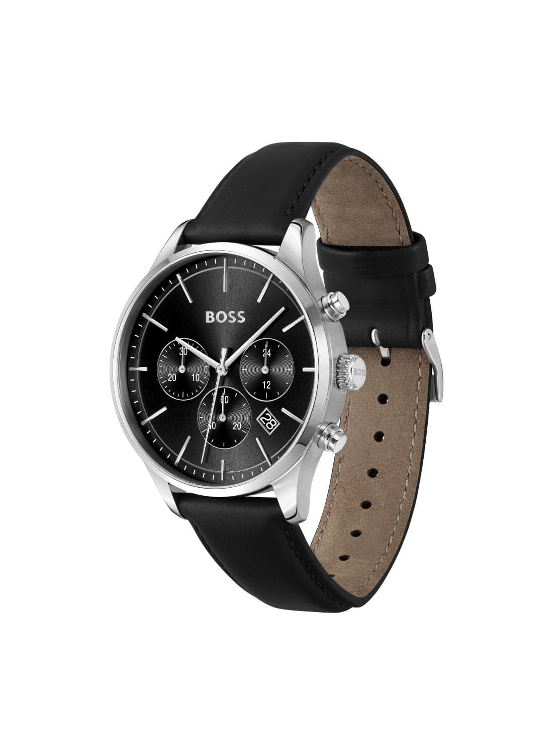 Watch Round Chronograph Men'S Black Case Watch - 1514211