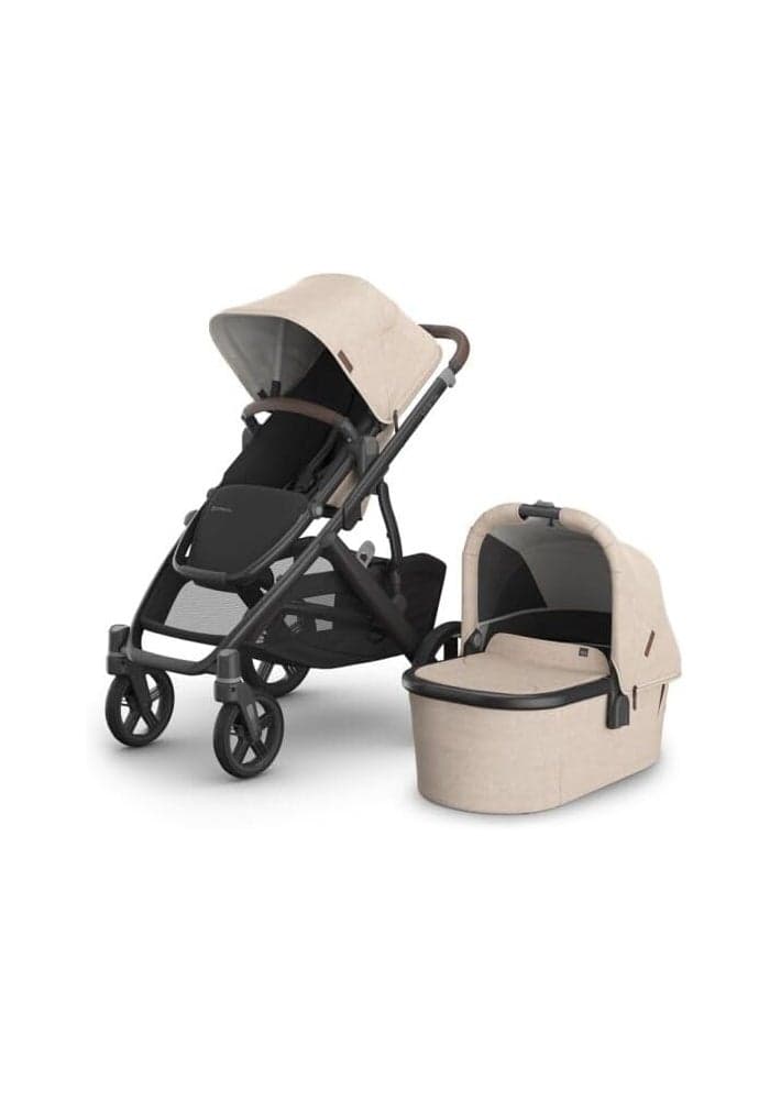 UPPAbaby Vista V3 Stroller with Bassinet V3 - Convertible Single to Double Stroller, Liam Oat Mélange, Carbon Frame