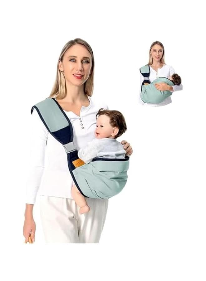 Baby Sling Carrier Newborn to Toddler, Lightweight Baby Carrier Sling, Baby Wrap Sling, Baby Hip Seat Carrier for Toddler Sling, Baby Holder Carrier, Nursing Sling, Carrying 7-45 lbs (Green)