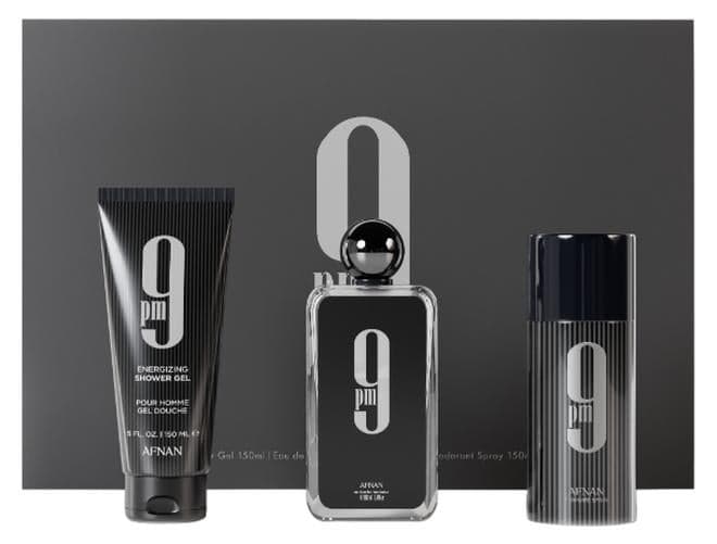 Gift Set 9 Pm Eau De Parfum 100 Ml + Deodorant 150 Ml + Shower Gel 150 Ml, Perfume Gift Set For Men
