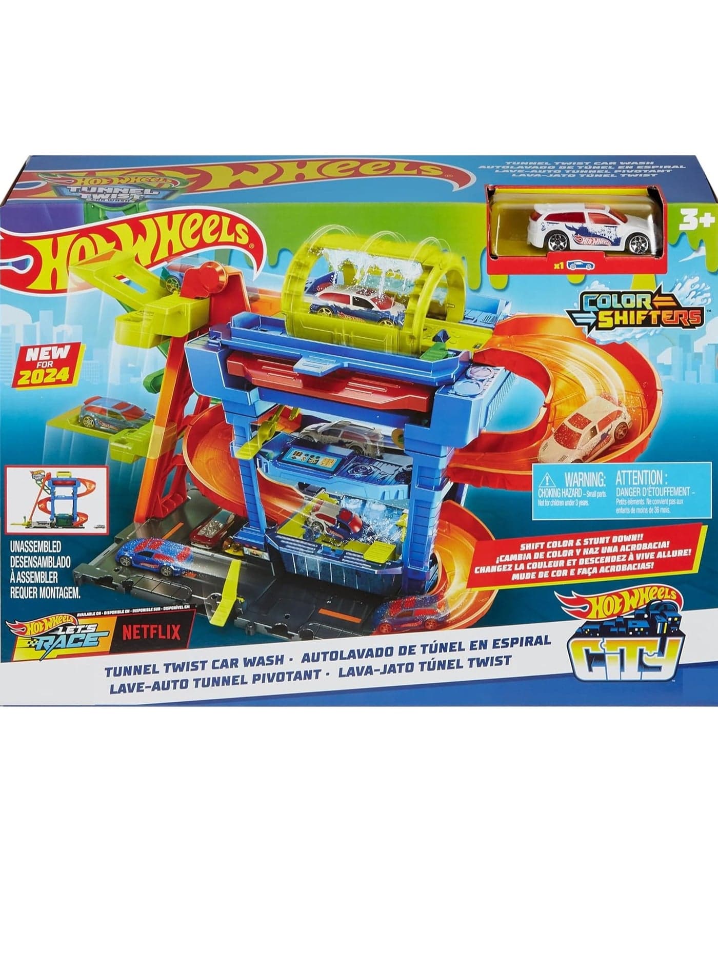 Tunnel Twist Car Wash & Color Shifters Vehicle in 1:64 Scale