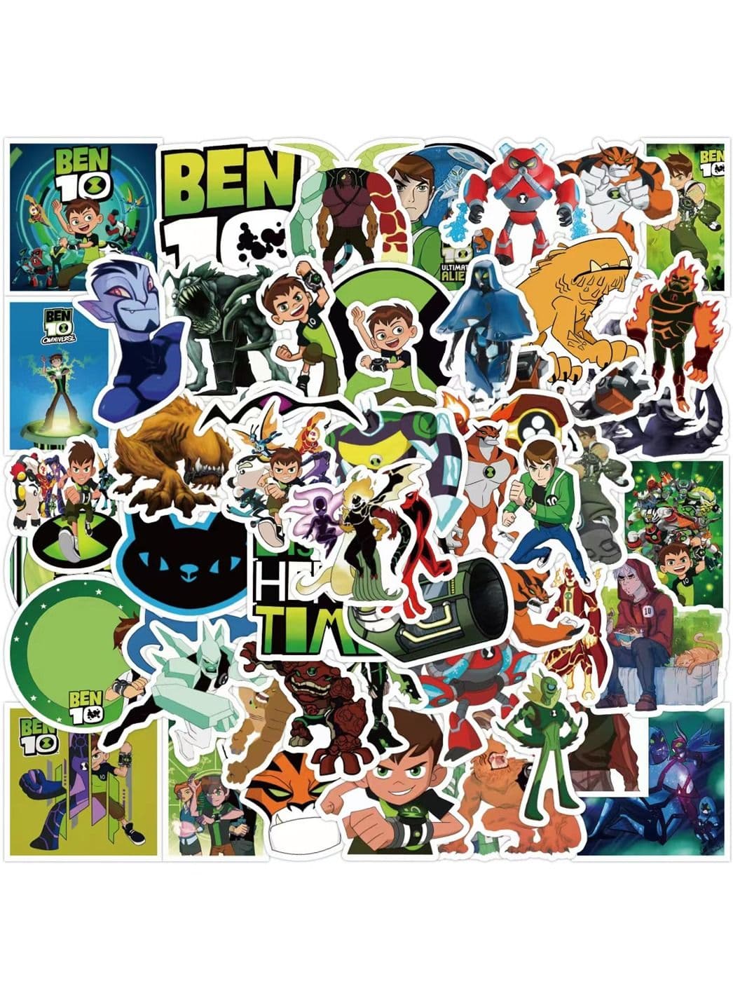 50-Piece Ben 10 Cute Vinyl Waterproof Sticker