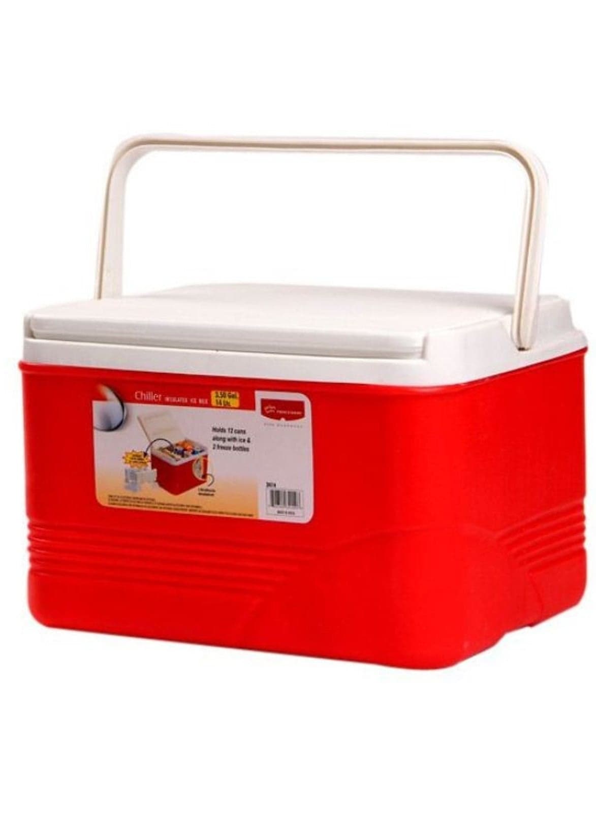 14-Litre Ice Box Thermo insulated Picnic Cool Box-Thermo Keeper Container Expanded Cooler Fishing Ice Box-Red