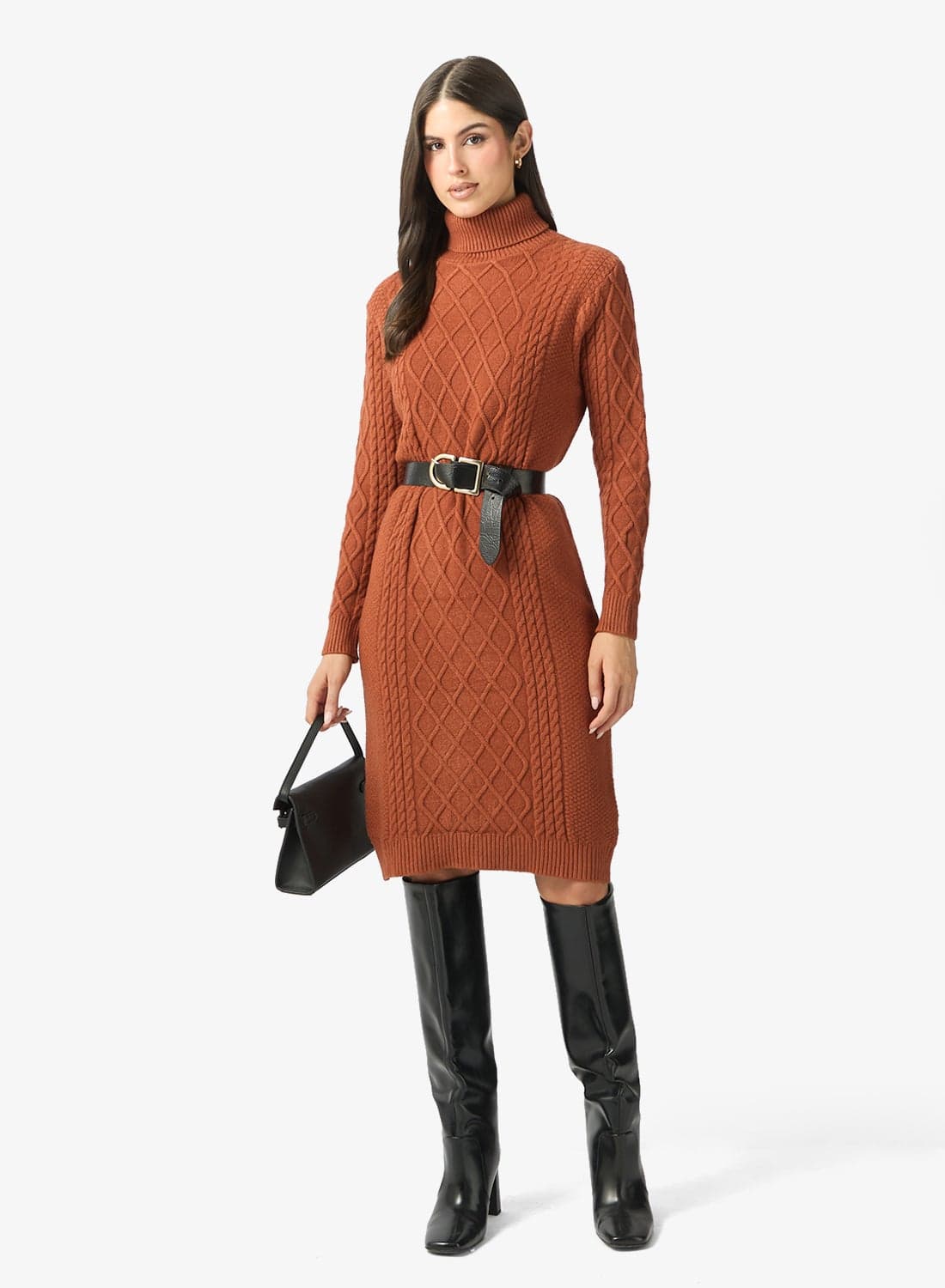 Cable Knit Sweater Dress
