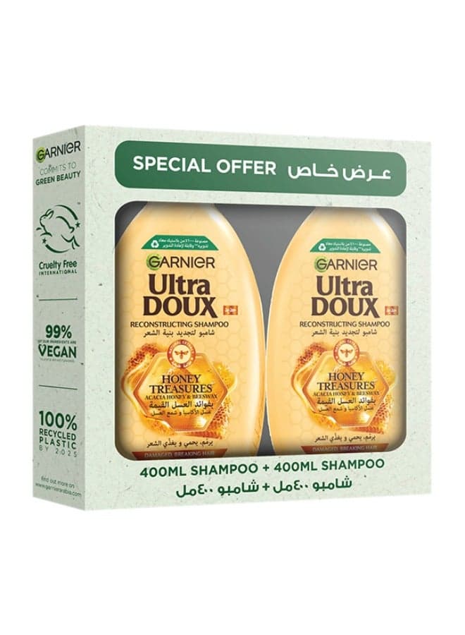 Ultra Doux Honey Treasures Shampoo, 400 ml, Pack of 2