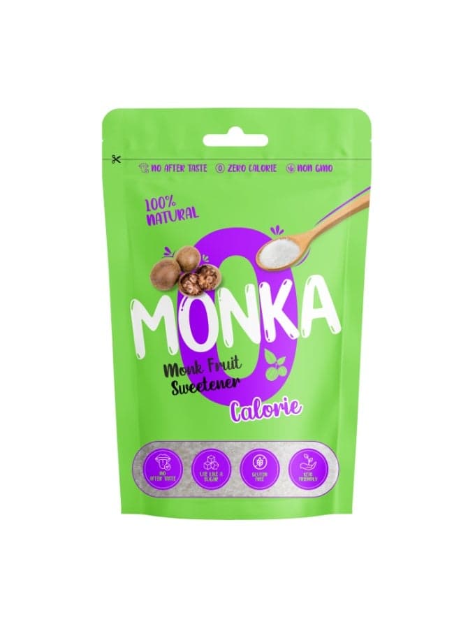 Monka Monk Fruit Sweetener Crystal – Natural Zero Calorie Sugar Substitute | Keto & Diabetic Friendly Sweetener | Low Glycemic Sugar Alternative for Coffee, Tea, Baking & Cooking