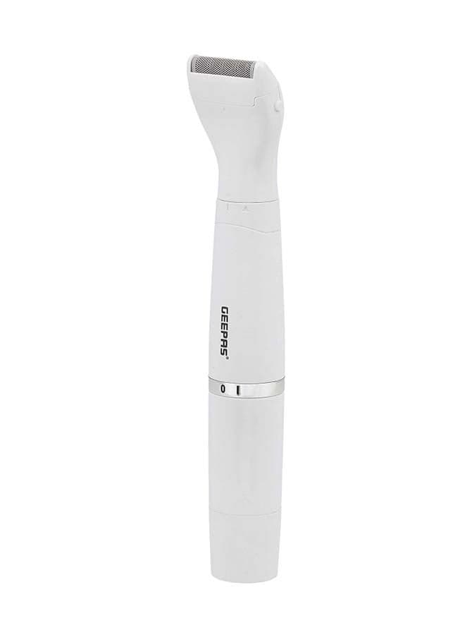 4-in-1 Rechargeable Ladies Grooming Set, GLS86058 USB Cable Lip Hair Rotary Shaver, Hair Trimmer, Micro Shaver, Eyebrow Shaping Stainless Steel Blade Guide Comb White