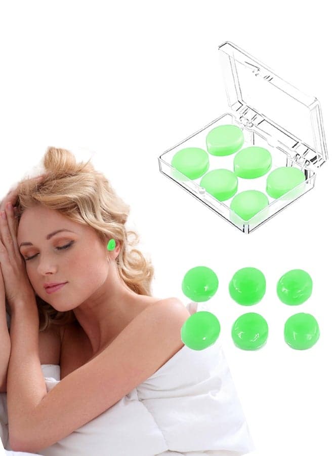 Earplugs for Sleeping Swimming – Reusable Moldable Soft Gel Strong Noise Cancelling Ear Plugs, Zero Pressure Fit (GREEN)