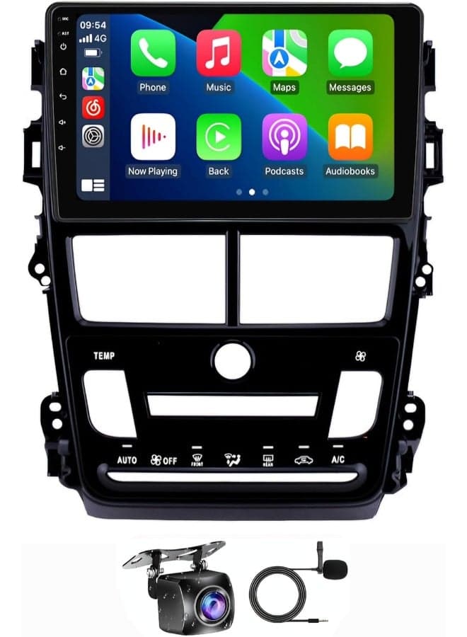 Fit Toyota Yaris Car Stereo Android Screen 2018-2022 With Apple Carplay Android Auto Wireless WiFi DSP AHD Camera Included Fast Interface QLED Auto AC (2+32GB Carplay)