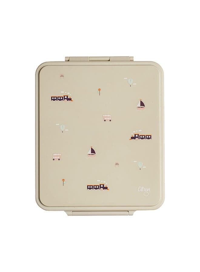 Grand Lunchbox With 4 Compartments For Kids - Includes 1 Thermos Food Jar, Leak Proof And Bpa Free Lunch Box For Kids - Vehicles