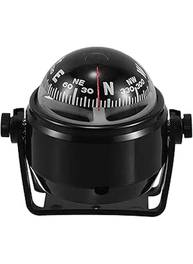 Automotive Dash Mount Compass Ball With Magnetic Declination Correction Black Marine Directional Ball For Car Boat Kayak Outdoor Use