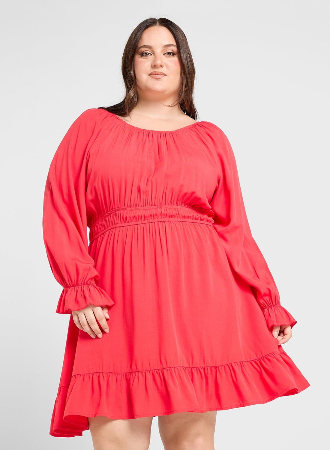 Ruffled Long Sleeve Dress