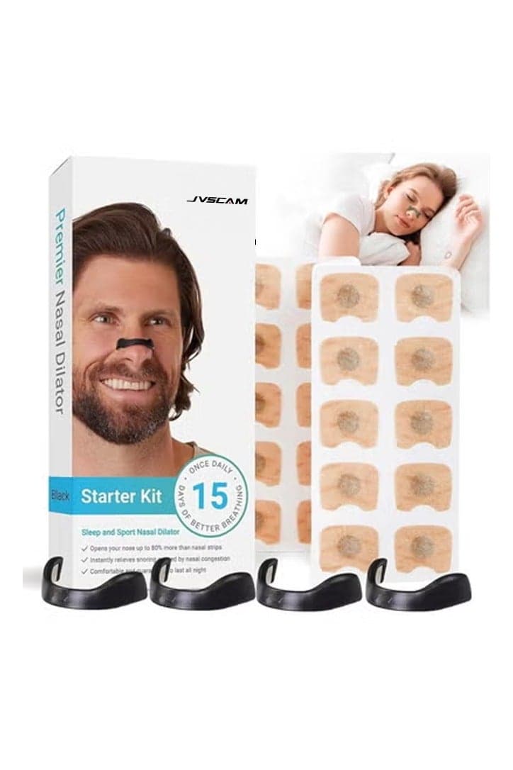 Breathing Magnetic Nasal Strip Starter Kit, Nose Strips For Breathing, Reduce Snoring, Improve Sleep Quality after Sports, Exercise,Nasal Pads Comfortable Anti-Snoring Equipment (30 Count, Black)