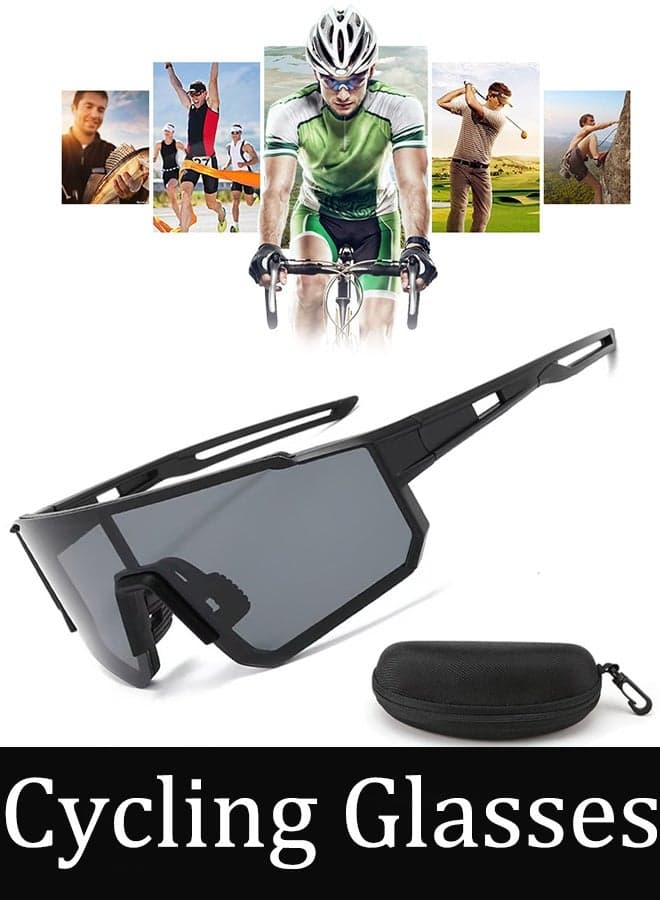 Polarized Sports Sunglasses for Men Women Driving Fishing Cycling Mountain Bike Sunglasses UV400 Protection with eyeglasses box