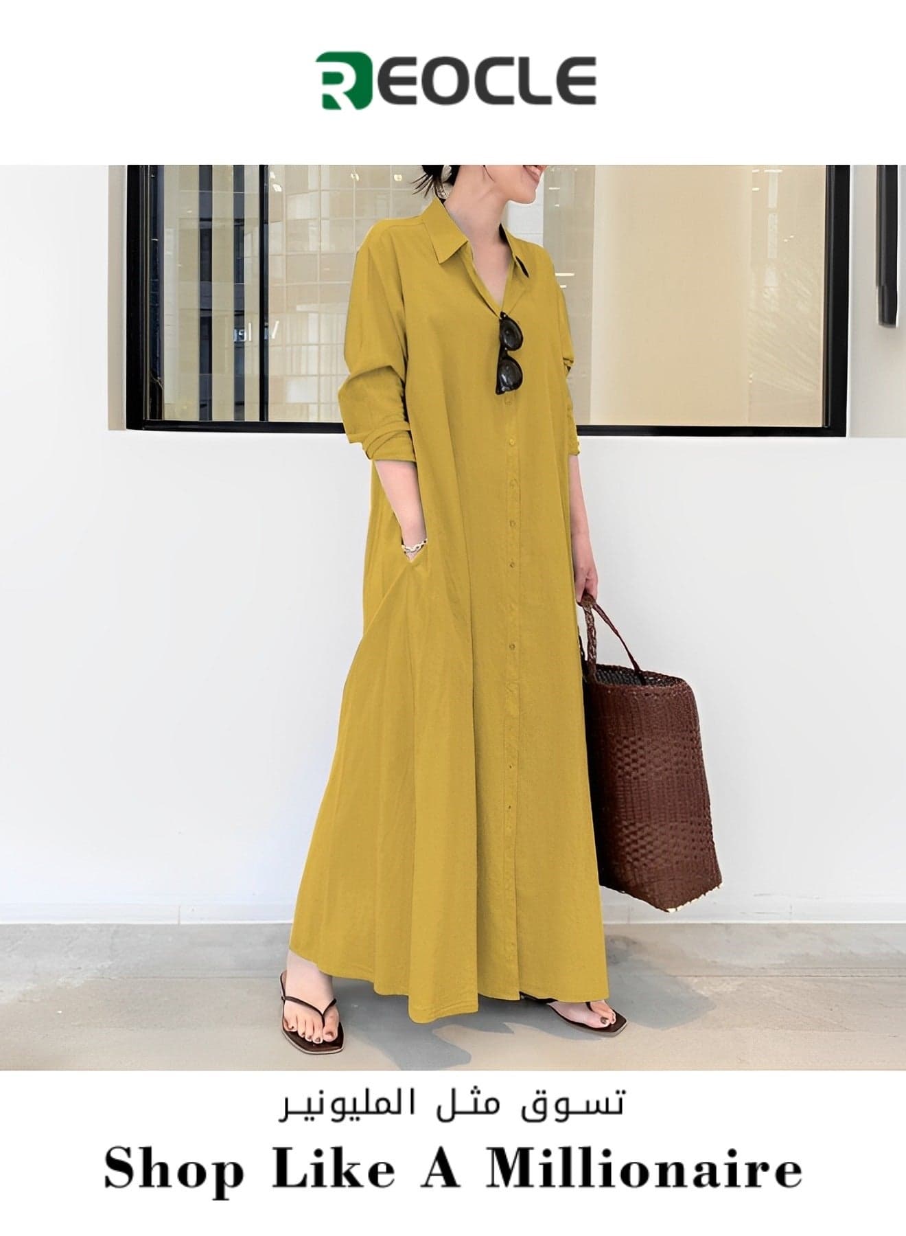 Women's Shirt Dress Beautiful Maxi Dress Long Long Sleeve Plain Large Size Loose Body Covering Large Size Slim Natural Simple Short Outer Cover Spring Summer and Autumn