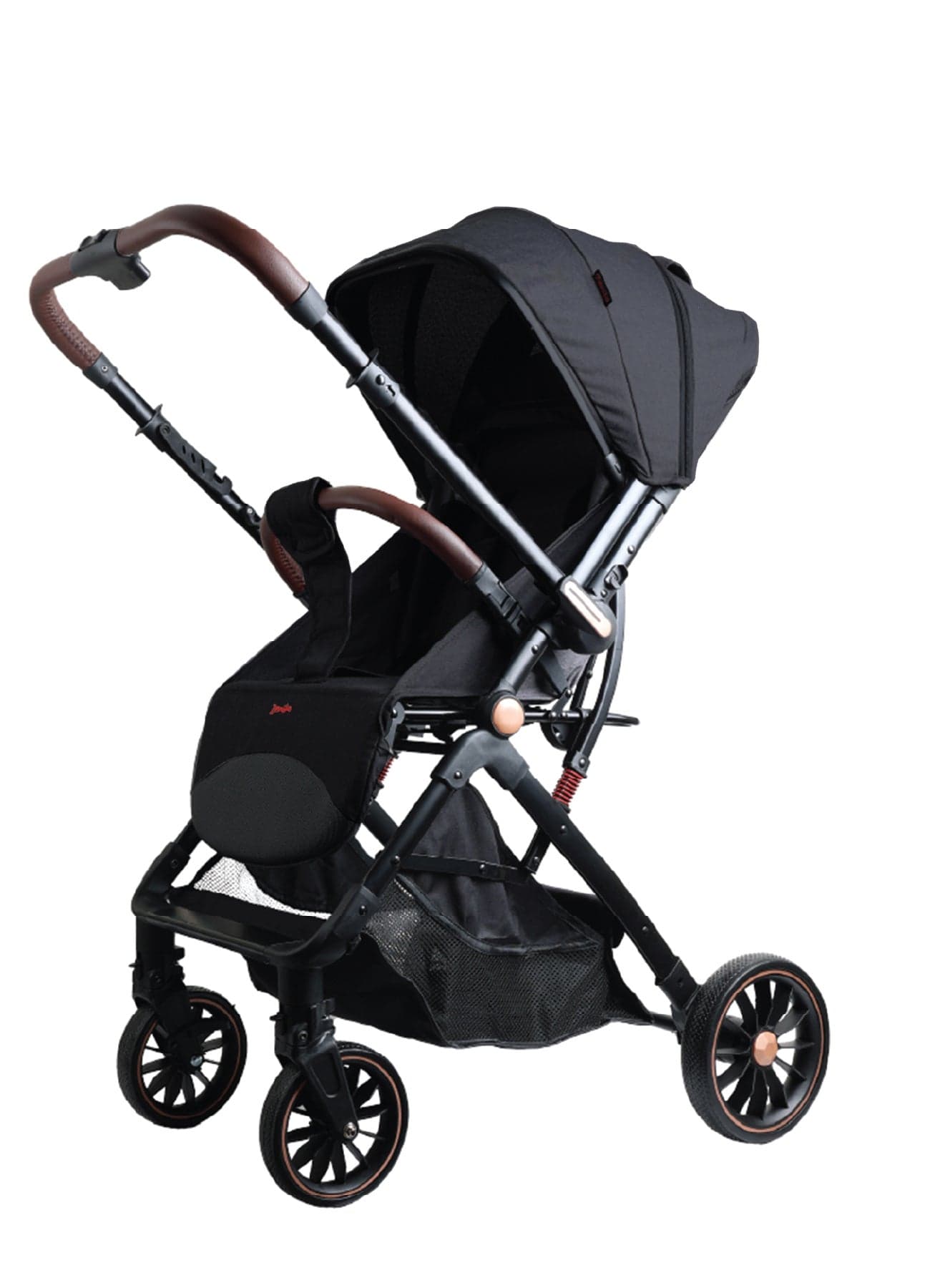 Zenito Reversible handle Baby Stroller - Stylish, Lightweight 5.8kg , Foldable Travel Stroller for Infants & Toddlers, All-Terrain Wheels, Safety Harness, Aluminum Frame, 0-36 Months | Black