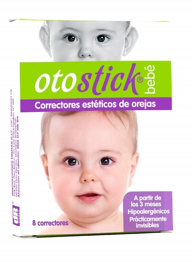 Bebe Corrector de Orejas Protuberantes para Bebes - 8 Unidades con Gorra de Proteccion - Soporte Ortopedico para la Correccion Permanente