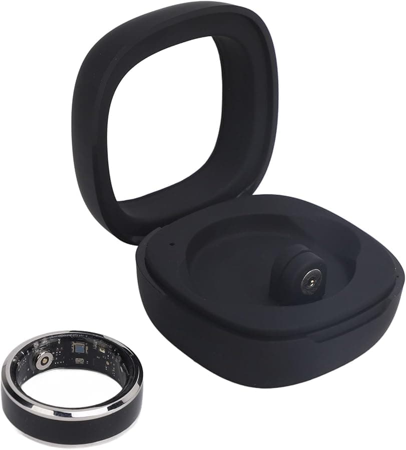 Smart Ring Size 8 Aluminum Alloy Ceramic Health Tracker Sleep Monitor Pedometer Motion Sensing Game 400mAh Charging Case