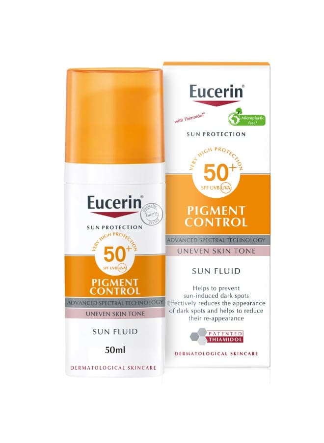 Face Sunscreen Even Perfector Pigment Control Sun Fluid with Thiamidol, High UVA/UVB Protection, SPF50+, Reduces Spots for Uneven Skin Tone 50ml