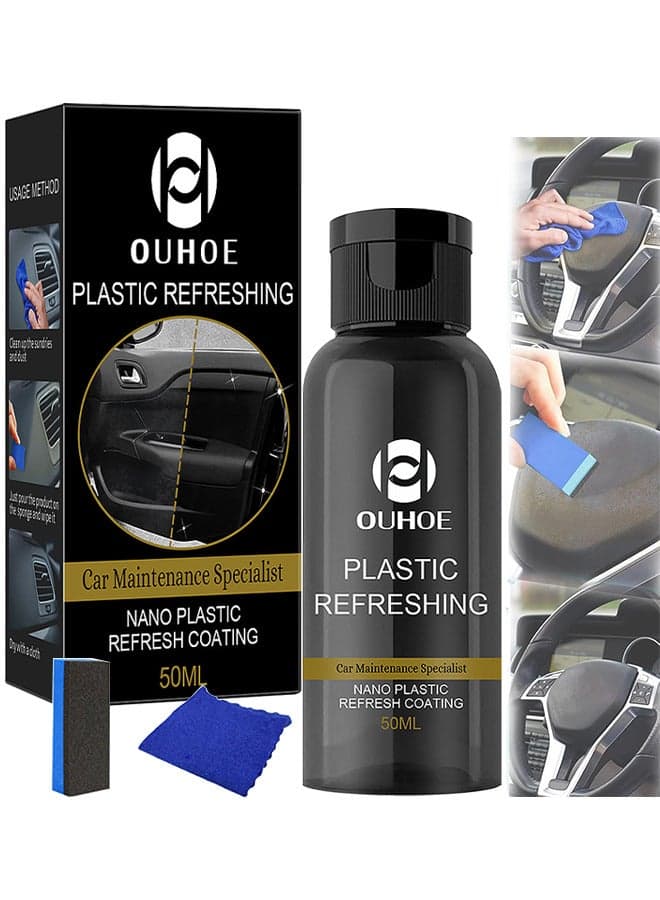 Plastic Refreshing, Nano Plastic Refreshing Coating, Plastic Revitalizing Coating Agent, Plastic Parts Refurbish Agent For Car, Car Restorer Cream Quick Restorer, 50ML