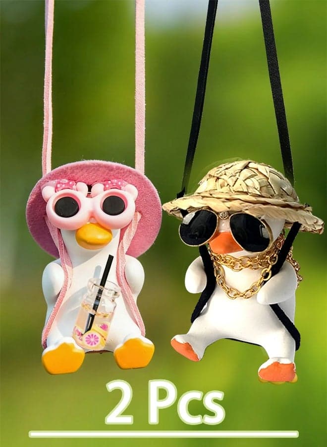 2-Pcs Duck Cute Car Decoration Cool Car Accessories Fragrance Plaster Hanging Ornament