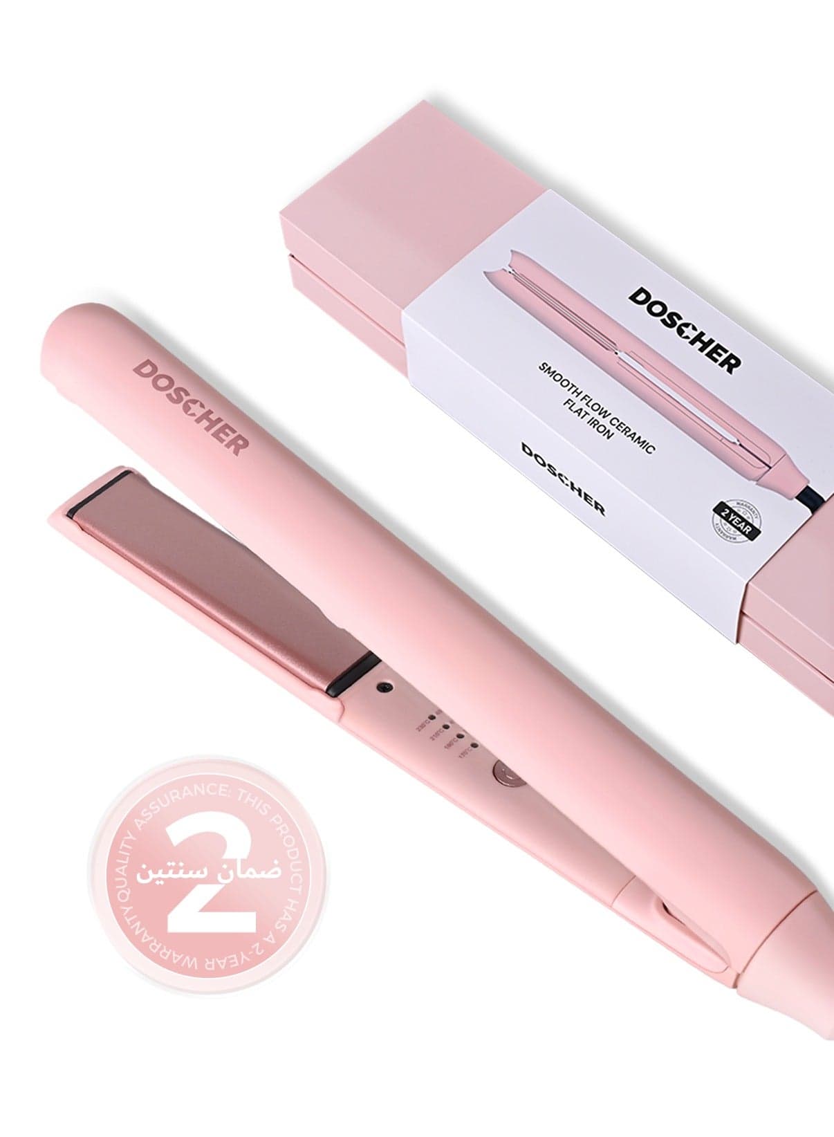 Ceramic Hair Straightener and Curler with 3D Floating Ceramic Plates – Anti-Scald Rounded Design, Up to 230°C (450℉) High Heat, Dual Voltage, Auto Shut Off, 2m Swivel Cord, 2 Year Warranty