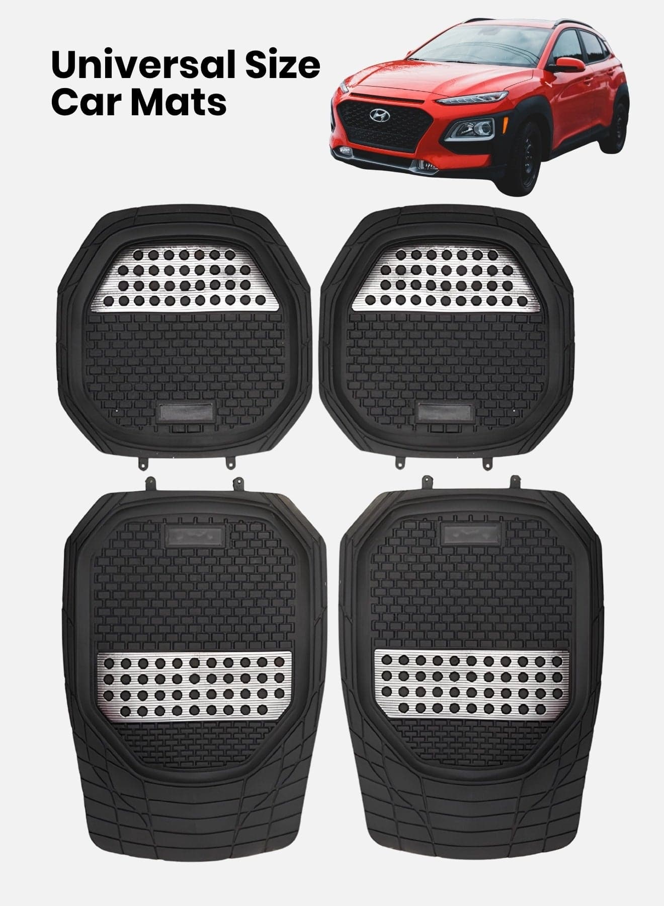 Heavy Duty Universal Car Floor Mats, Trim-to-Fit Design with Non-Slip Backing, Waterproof & Dustproof Protection for All Vehicles