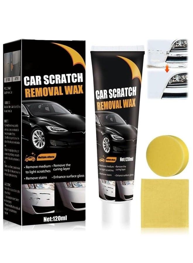 Car Scratch Repair Paste, Car Scratch Remover, Car Scratch Repair Paste Polishing Wax, Premium Scratch Remover Kit with Wipe & Sponge for Vehicles for Deep Scratches