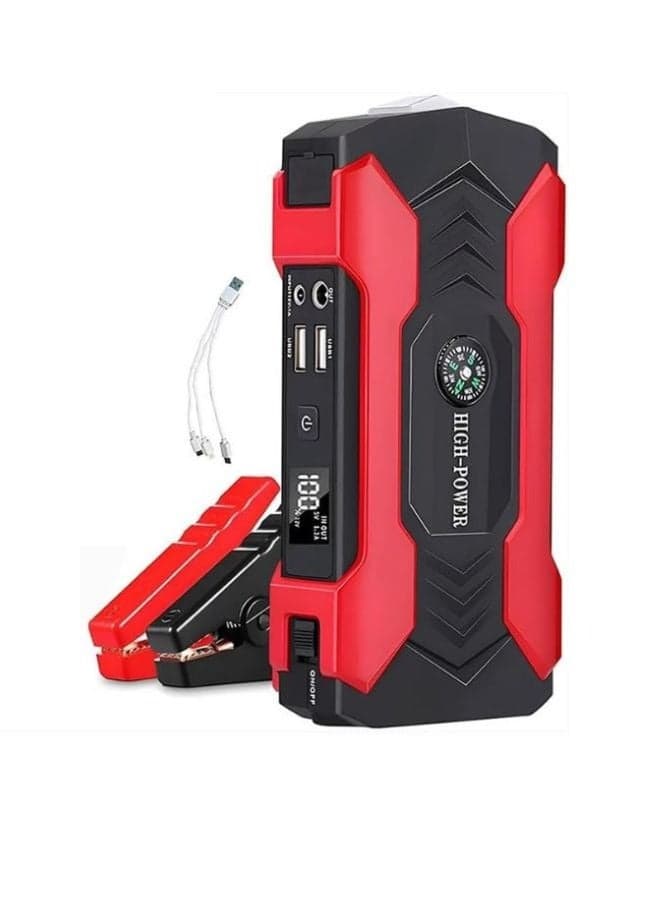Car Jump Starter 28000mah Water-Resistant Jump Starter Battery Pack, Battery Jumper Starter Portable 200W,12V/1A, Emergency Car Battery Booster Jump Starter With LED Ligh Function