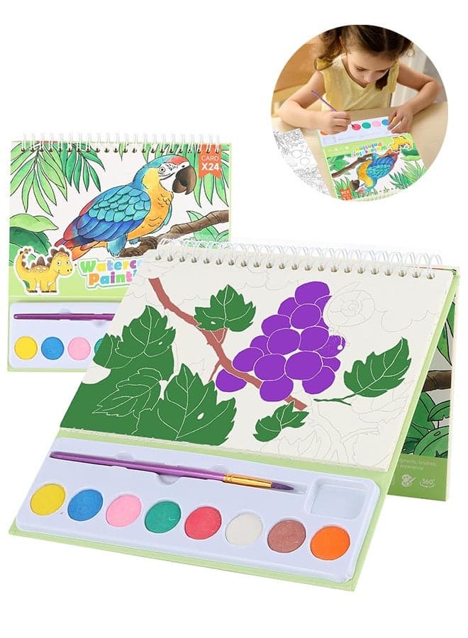 Watercolor Coloring Books for Kids, Watercolor Paint Book Water Color Paint Sets, Coloring Books for Kids Ages 4-8 Water Colors Paint