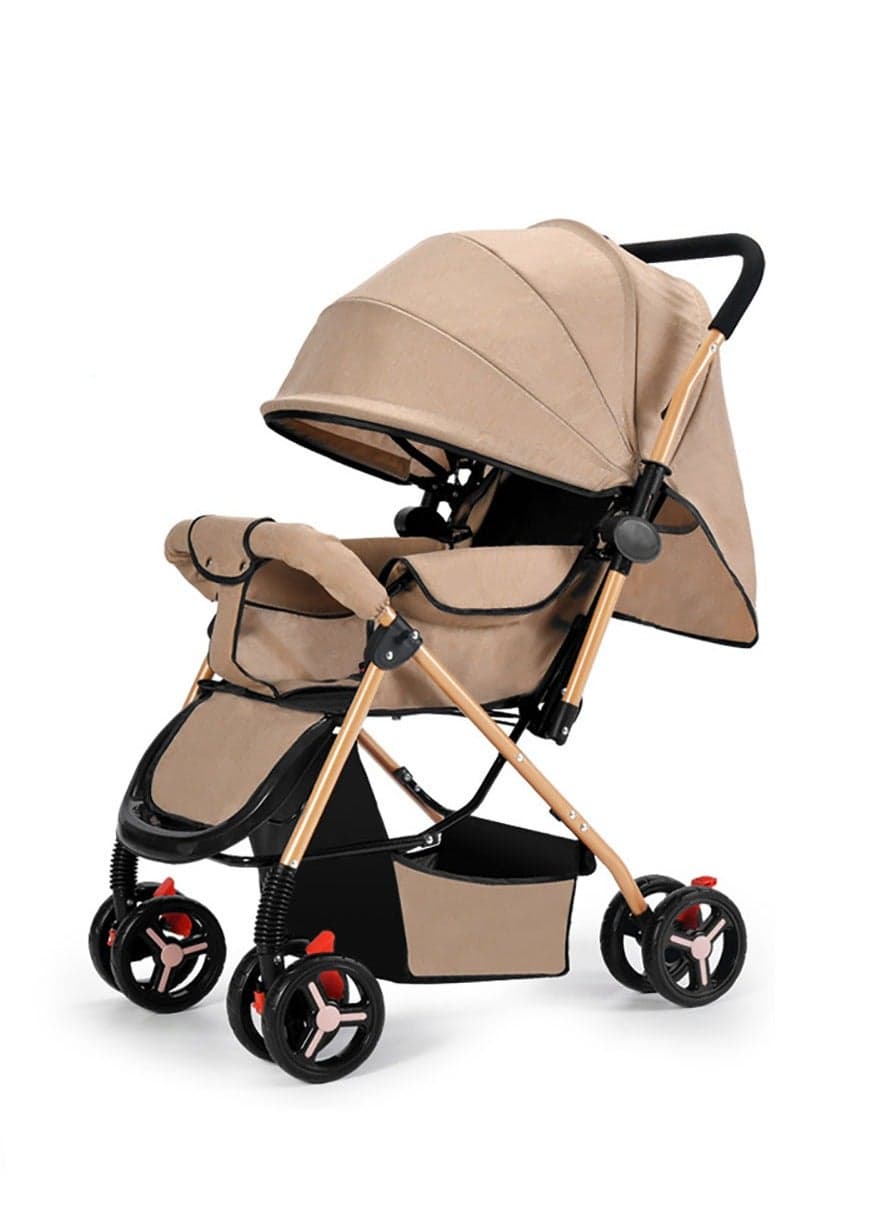 2 in 1 Convertible Baby Pram Stroller for Newborn Babies with Adjustable Seat & Canopy, Bassinet, Parent Handle, Safety Guard & Storage | Baby Stroller for Toddlers 0-3 Years Boy Girl (Blue)