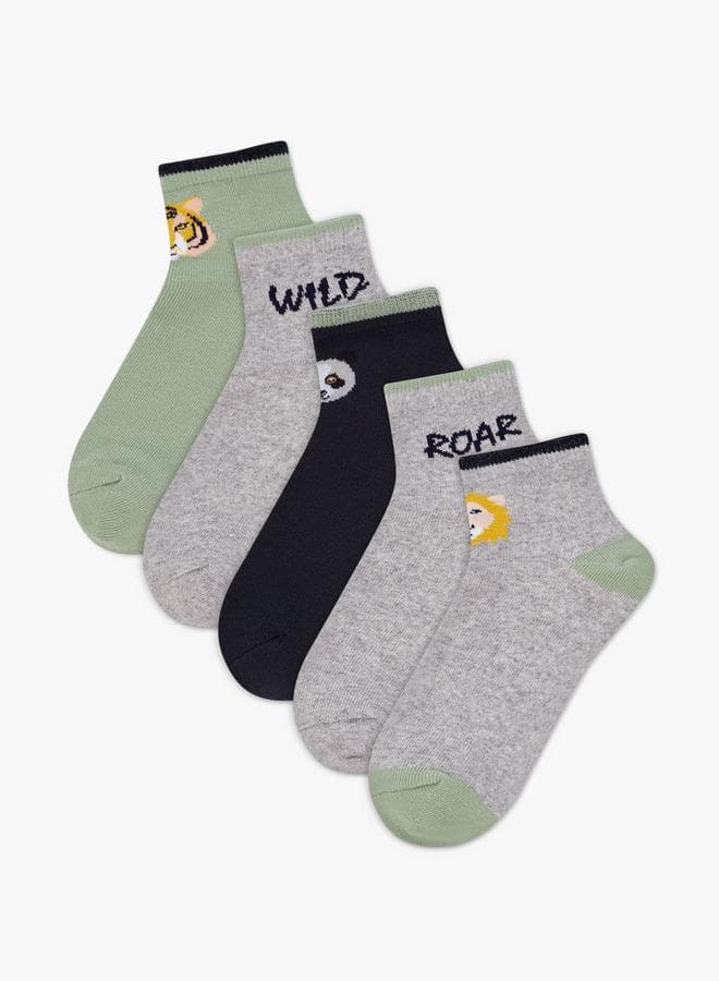 Boys' Socks with Print - Set of 5