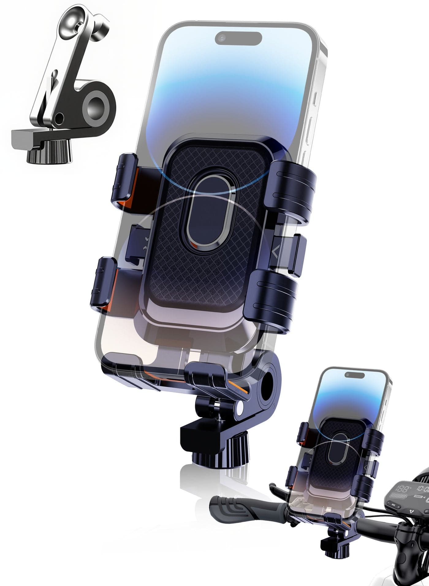 Adjustable Bicycle Holder, Shock-absorbing Motorcycle Mobile Phone Holder, All Kinds of Mobile Phones Can be Used