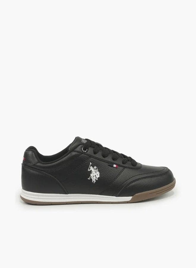 U.S. Polo Assn. Women CONO GLB 6FX Black Casual Sneakers with Gum Sole – Lace-Up Lifestyle Shoes
