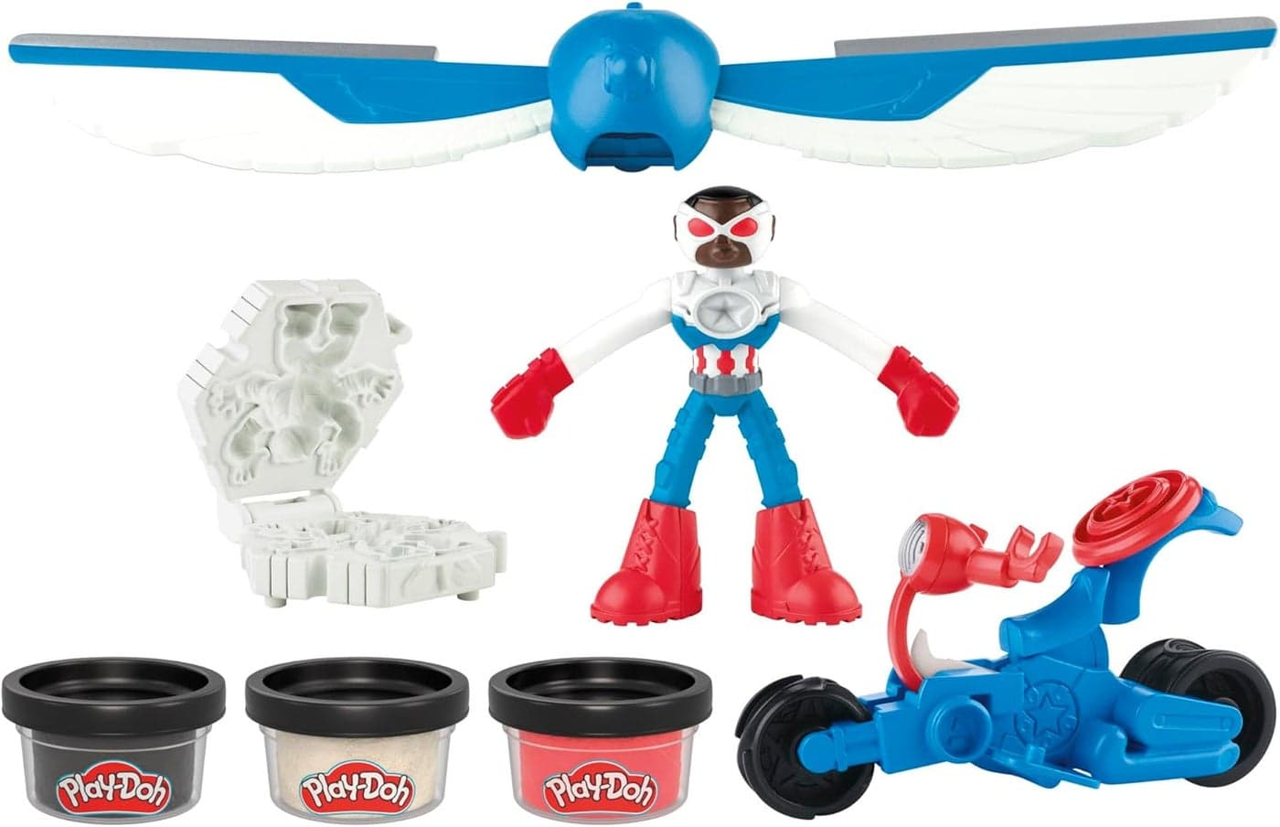 0Marvel Captain America Moto-Slicer Playset with Bendy Action Figure and Accessories