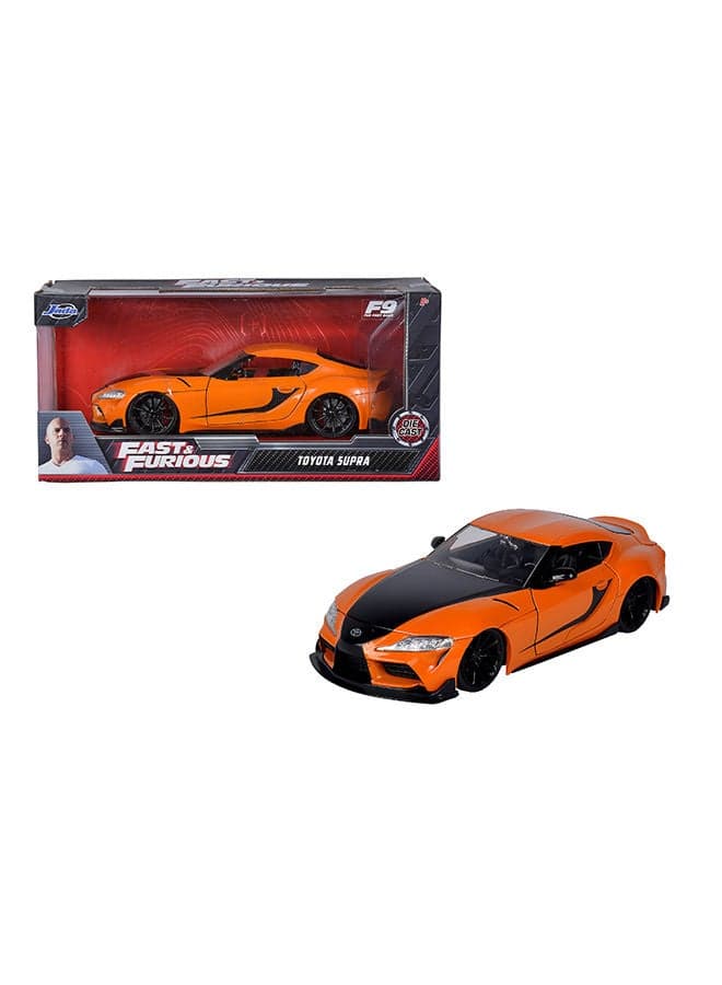 Fast and Furious F9 2020 Toyota Supra Die-Cast Collectible Model Car, 1:24 Scale, Orange