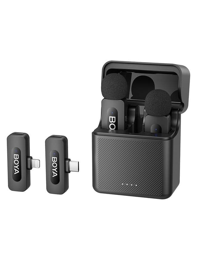 BOYA BY-V3combo Wireless Lavalier Microphone Original Mini Lapel Mic Noise Cancelling Mic for Vlogging iPhone Android