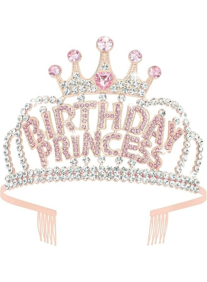 Birthday Princess Crown, Rhinestone Tiara and Crystal Headband, Girls Party Decorations Gifts