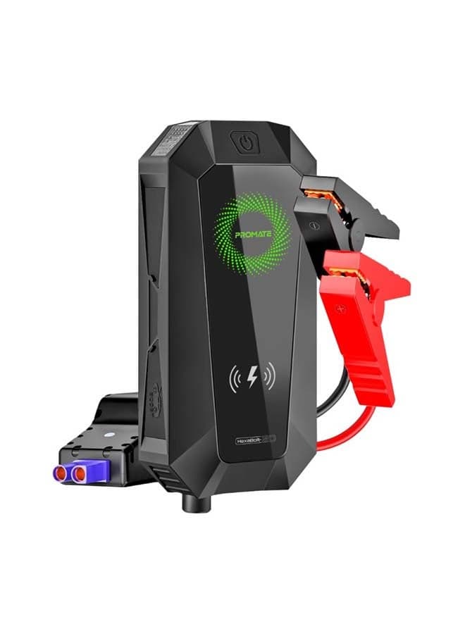 1500A/12V Car Jump Starter with 19200mAh Power Bank, 10W Qi Charger, Dual QC 3.0 Ports, HexaBolt-20