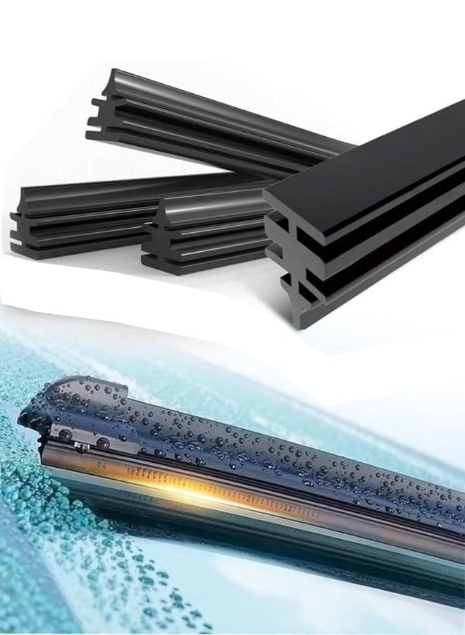 4PCS Car Wiper Blade Replacement Strip, DIY Adjustable Windshield Wiper Blade Refill Strip, Auto Adjustable Insert Rubber Wiper Blade Refills, Universal for SUV Truck Van