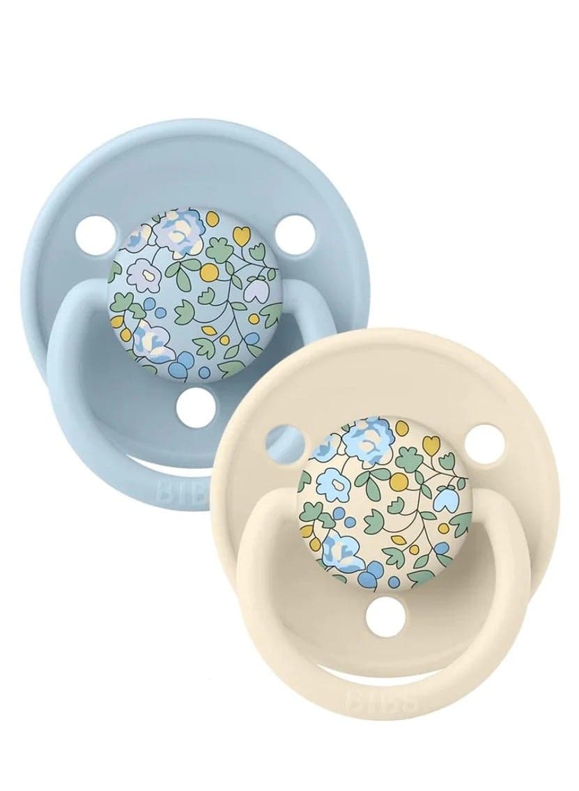 BIBS Liberty 2PC Deluxe Silikone, Baby Blue Mix