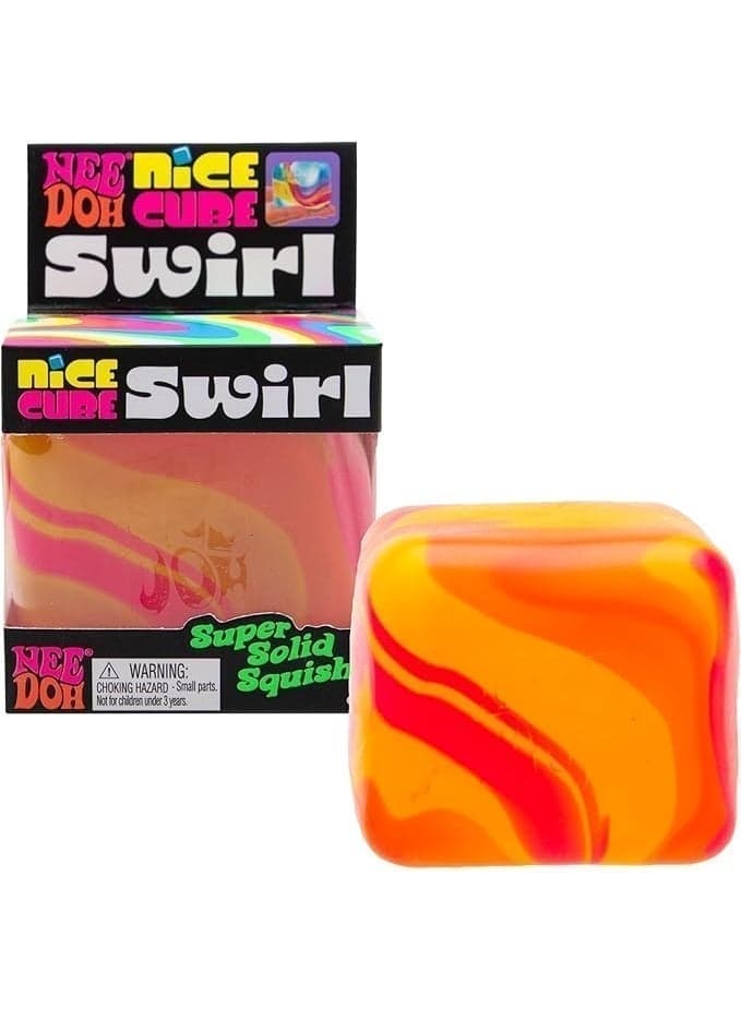 Schylling NeeDoh Swirl -Sensory Toy with a Super Solid Squish - Unique, Swirling Color Blend - Ages 3 and Up (Orange)