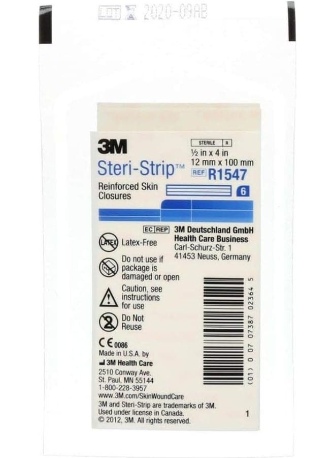 3M Steri-Strip R1547 Elastic Skin Sealing Tapes - 12 mm x 100 mm - 6 strips envelope